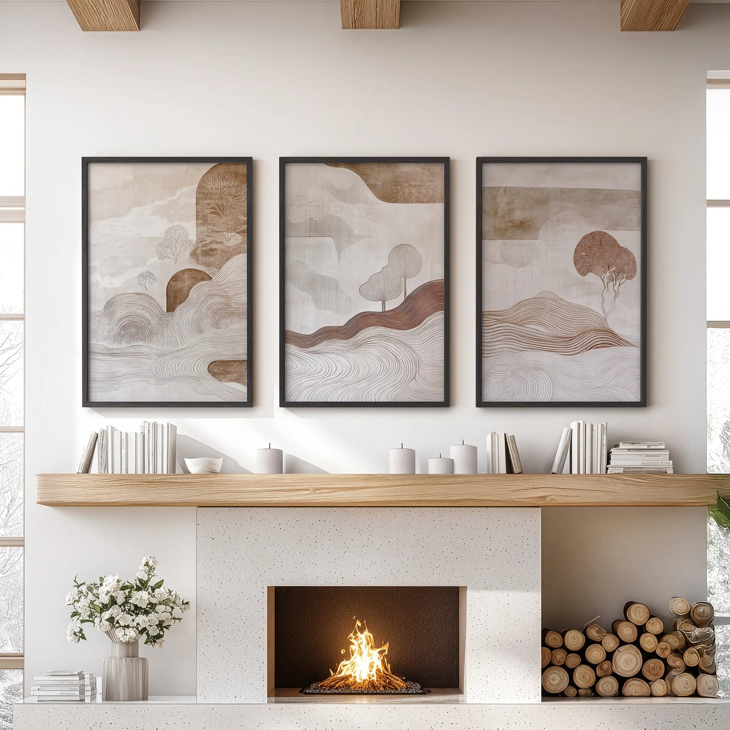 Wabi Sabi Line Art – 3 Piece Wall Art Set
