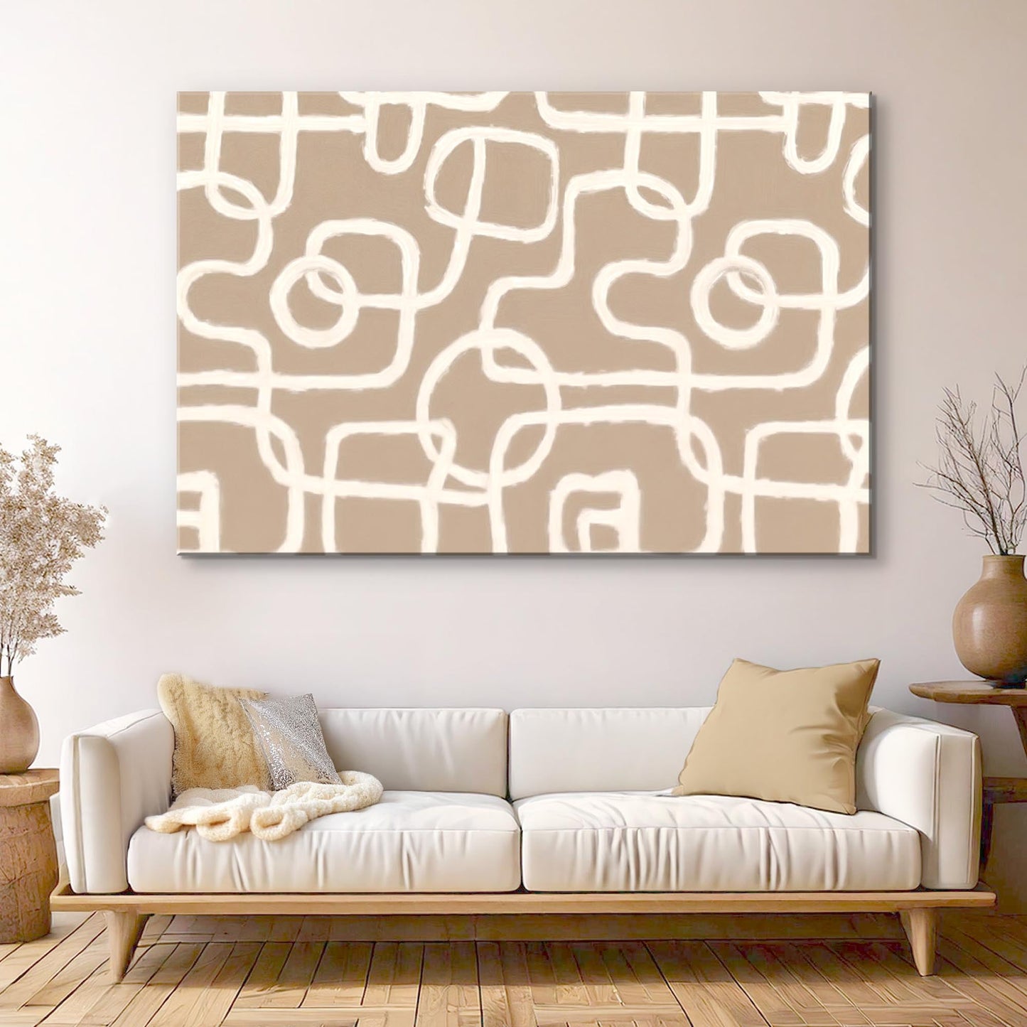 Interwoven Lines – Minimal Geometric Line Art Wall Decor