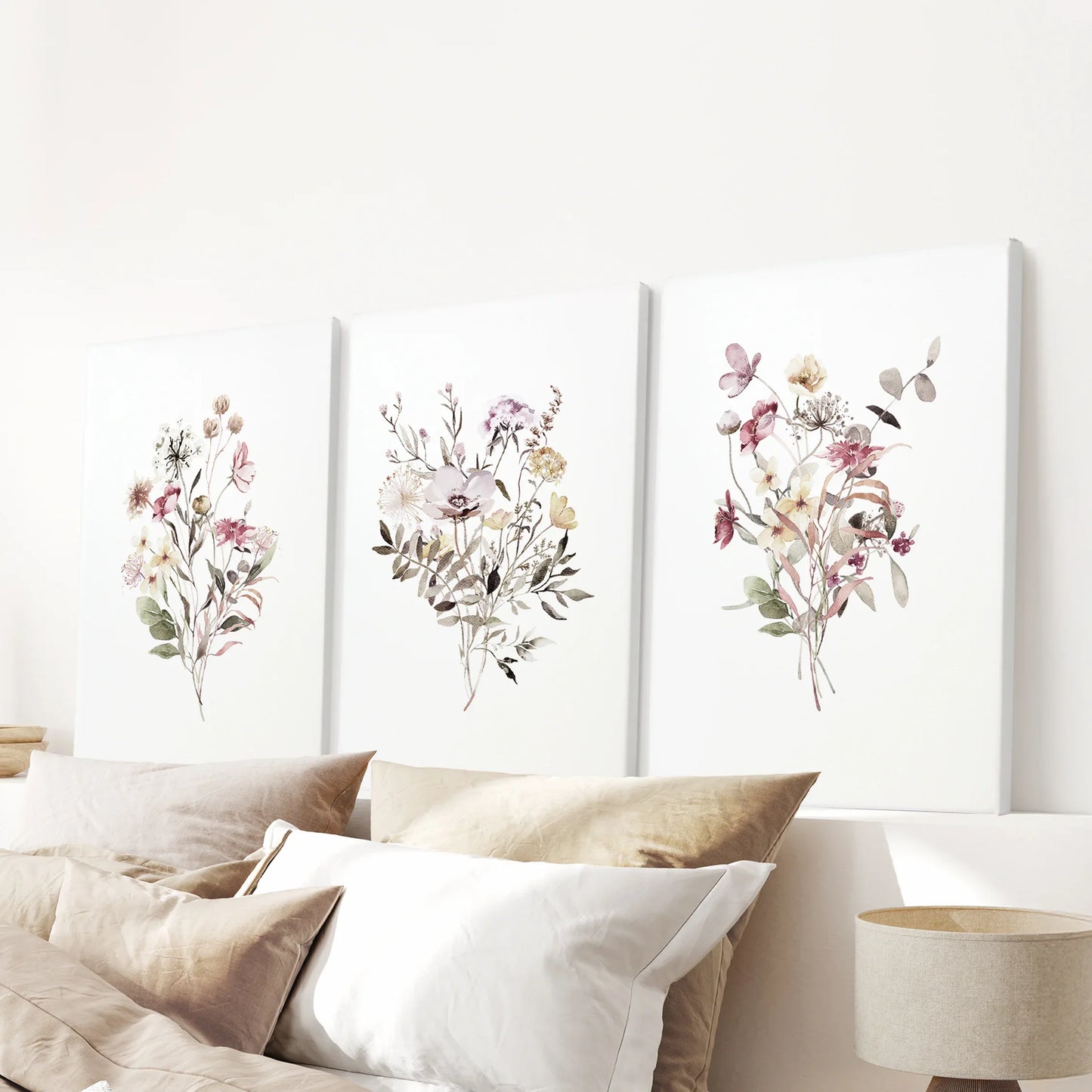 Whispering Wildflowers – Watercolor Botanical Set (3 Piece)