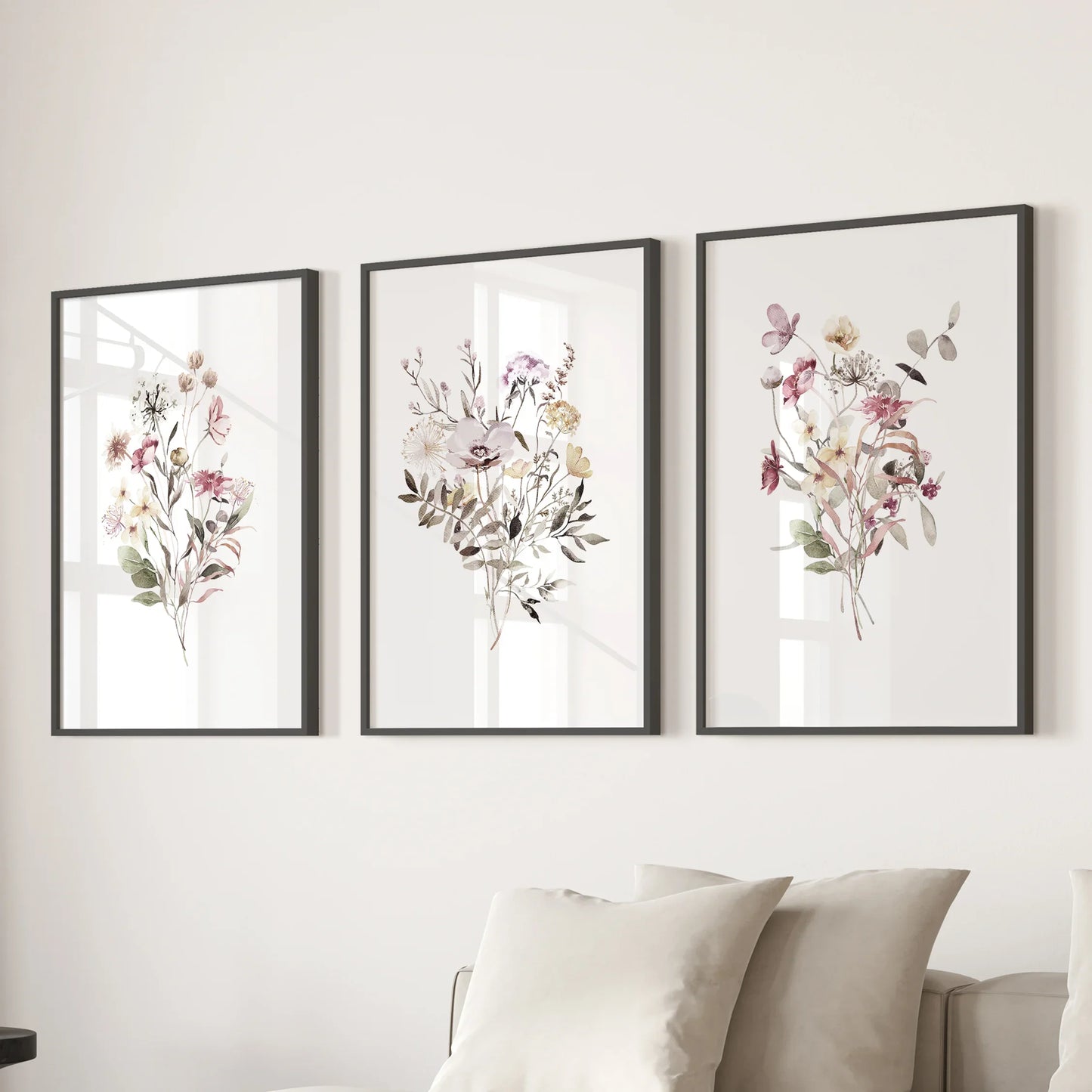 Whispering Wildflowers – Watercolor Botanical Set (3 Piece)