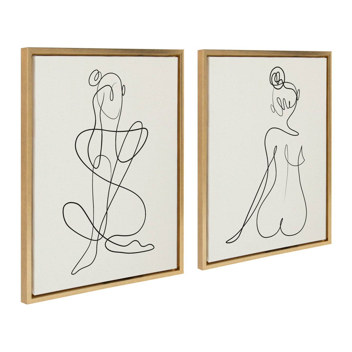 Feminine Lines – Minimalist Black & White Canvas Set by Rachel Lee