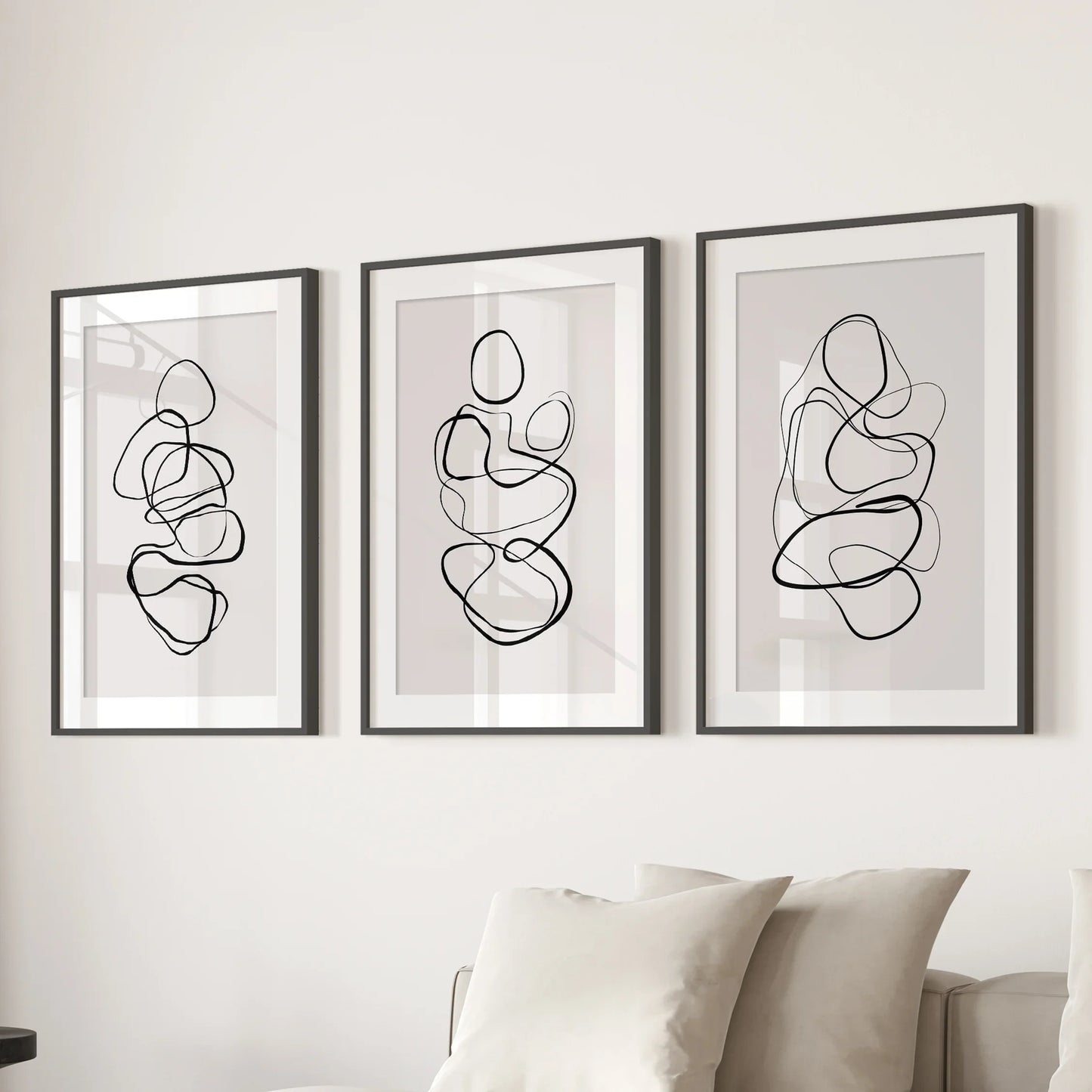 Abstract Line Art Wall Art Set of 3 – Minimalist Figure Drawings