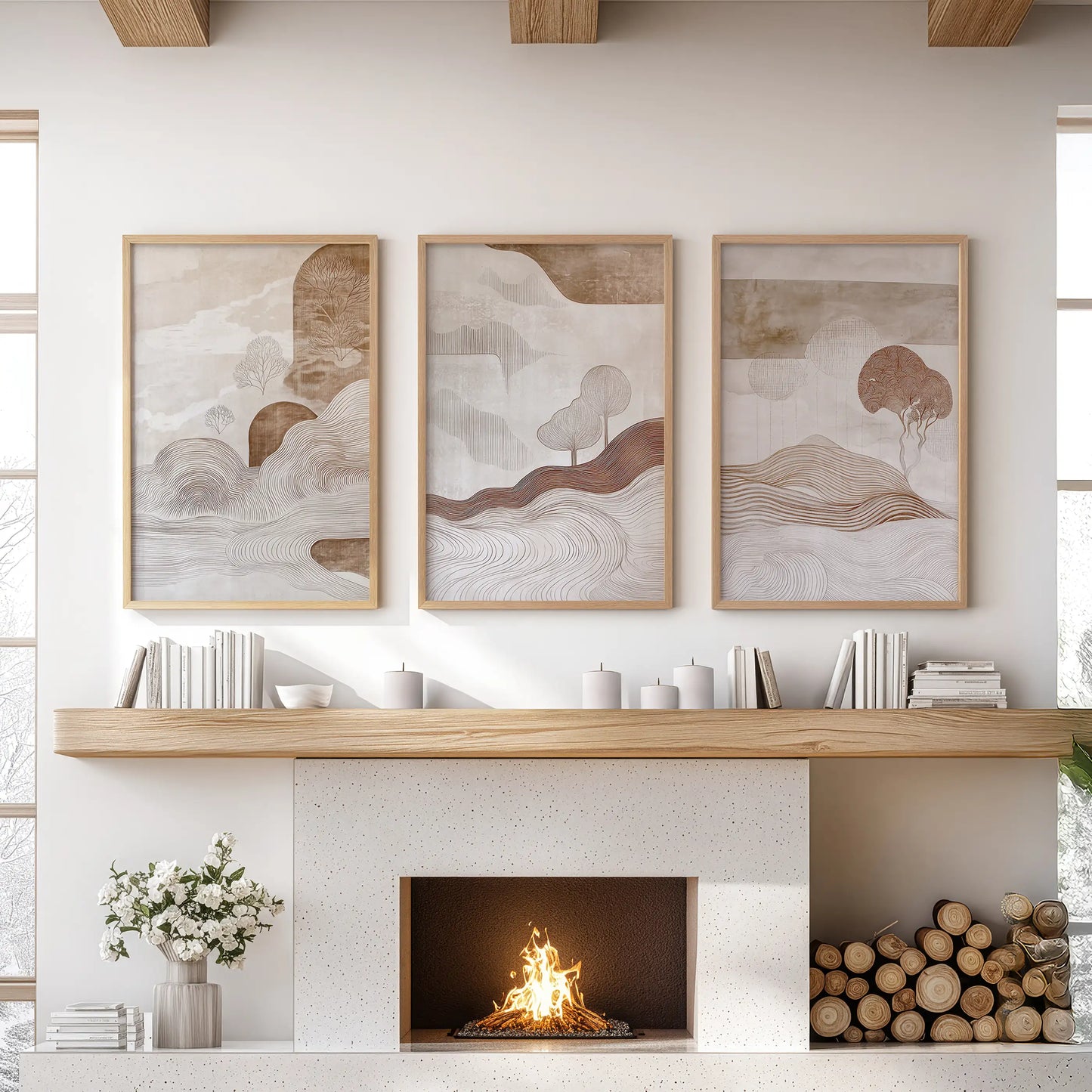 Wabi Sabi Line Art – 3 Piece Wall Art Set