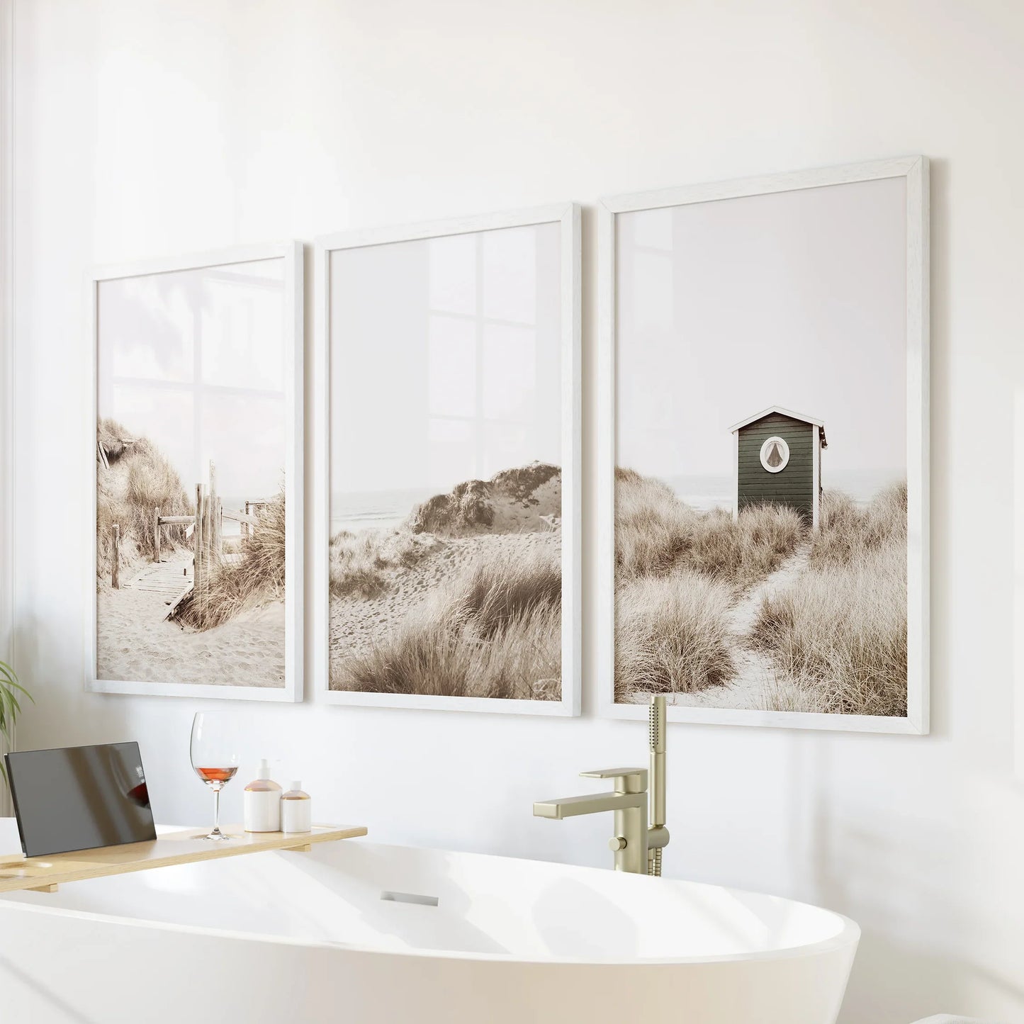 Minimalist Coastal Gallery Wall – Beige Beach Decor Set