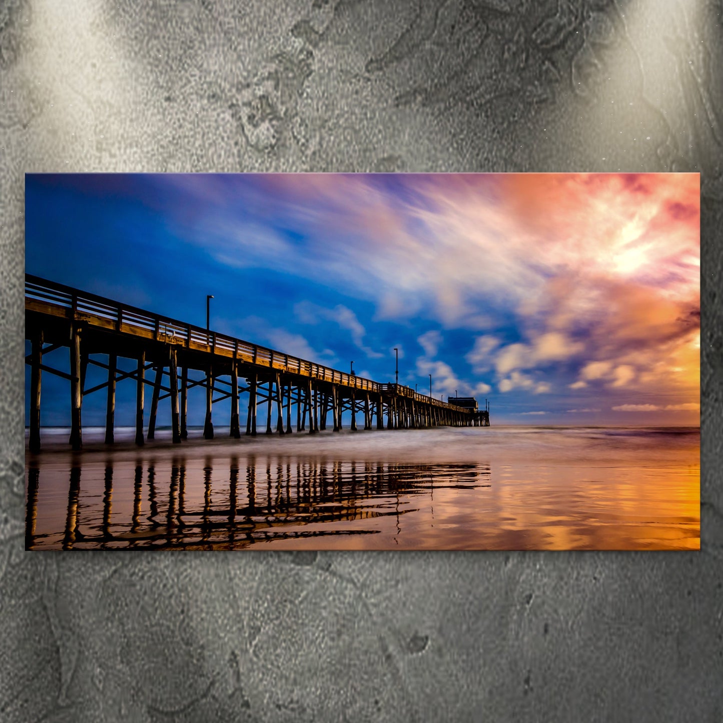 Pier at Dawn – Coastal Sunrise Canvas Wall Art