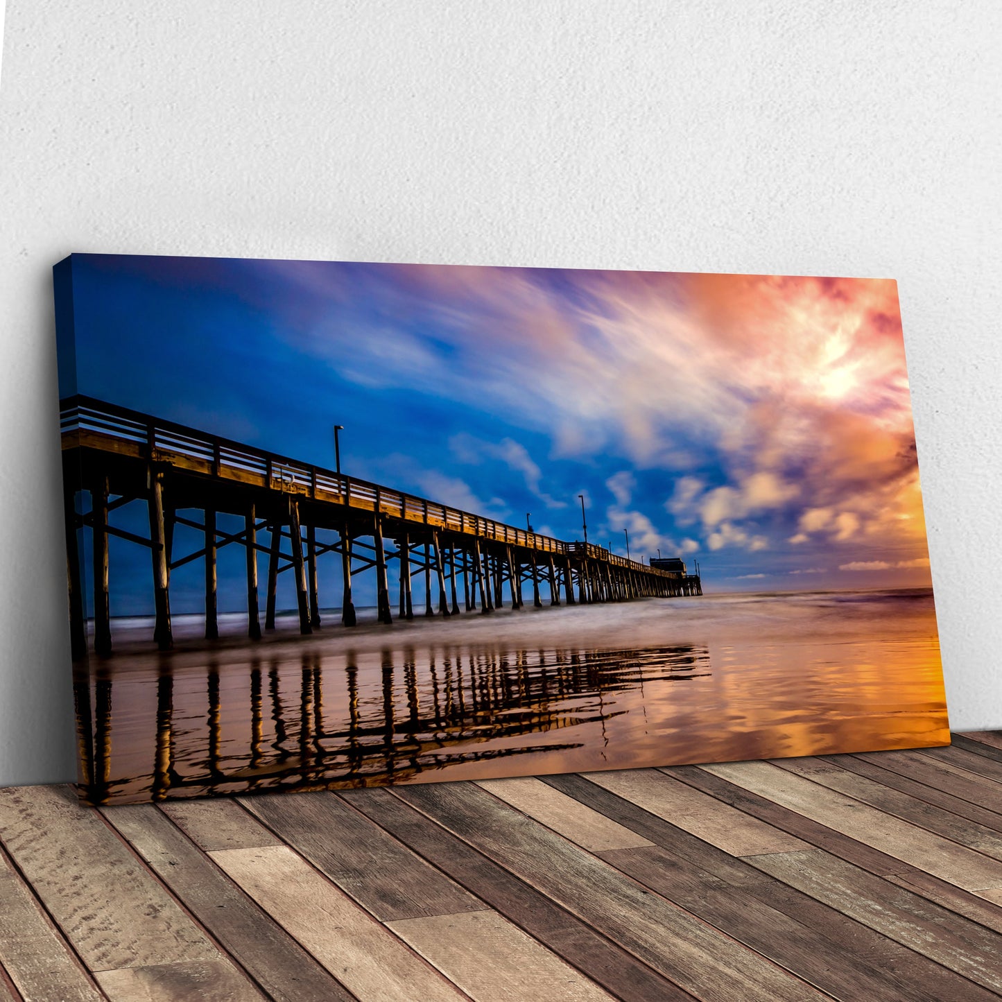 Pier at Dawn – Coastal Sunrise Canvas Wall Art