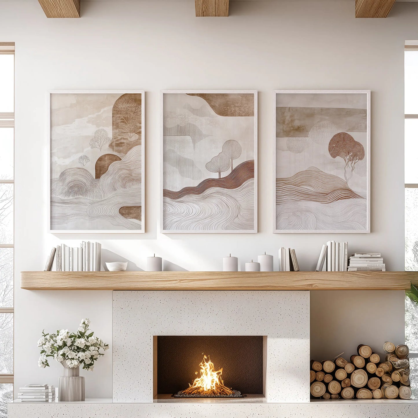Wabi Sabi Line Art – 3 Piece Wall Art Set