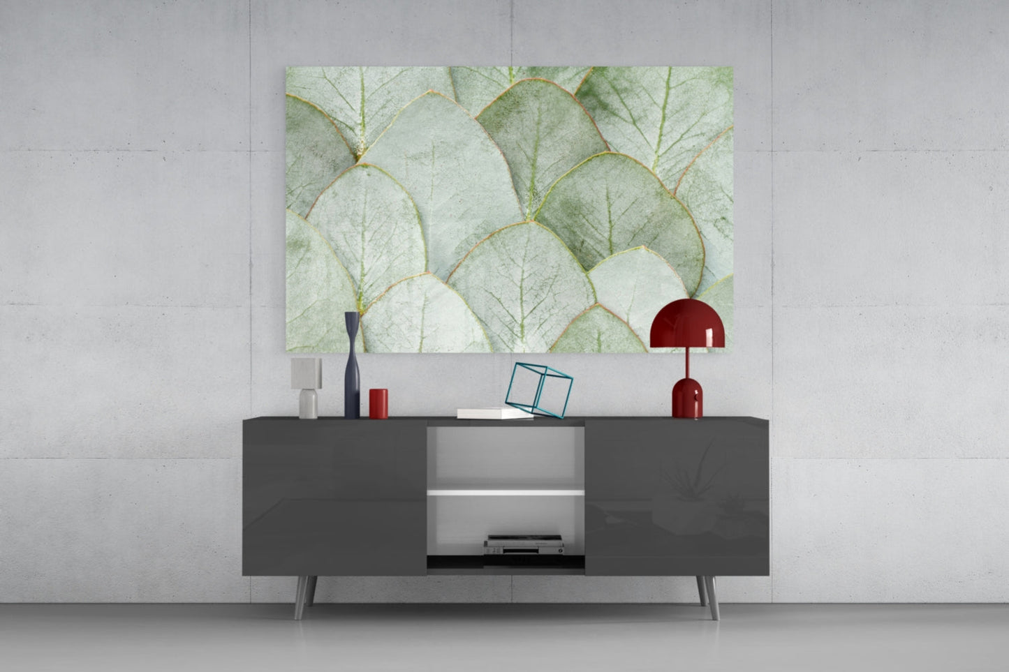 Layered Botanical Leaves – Glass Wall Art