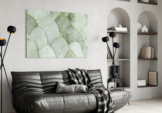 Layered Botanical Leaves – Glass Wall Art