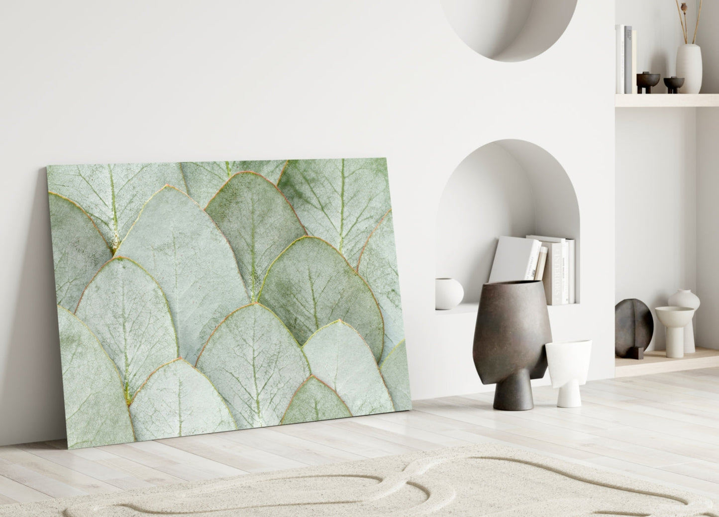 Layered Botanical Leaves – Glass Wall Art