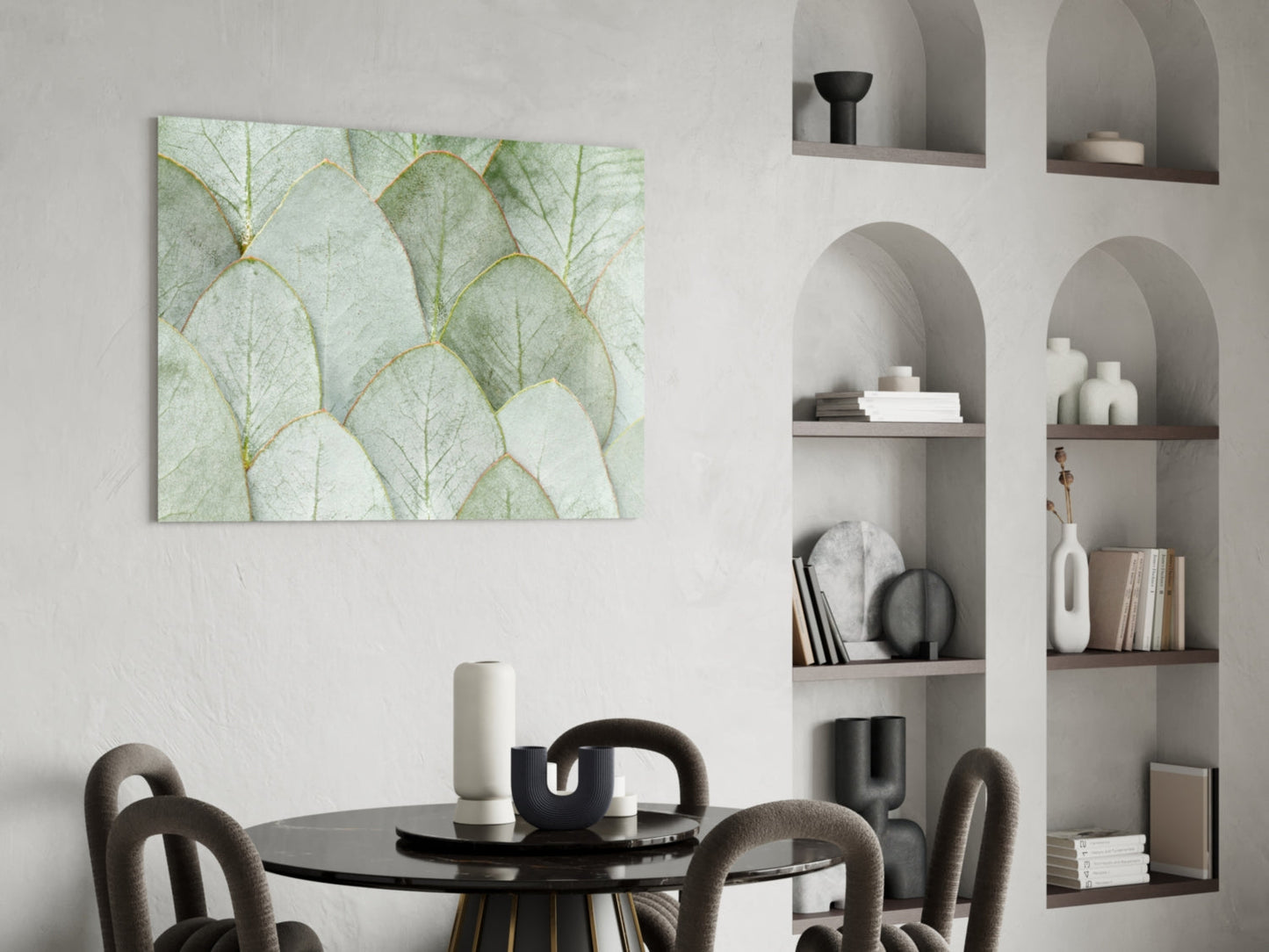 Layered Botanical Leaves – Glass Wall Art