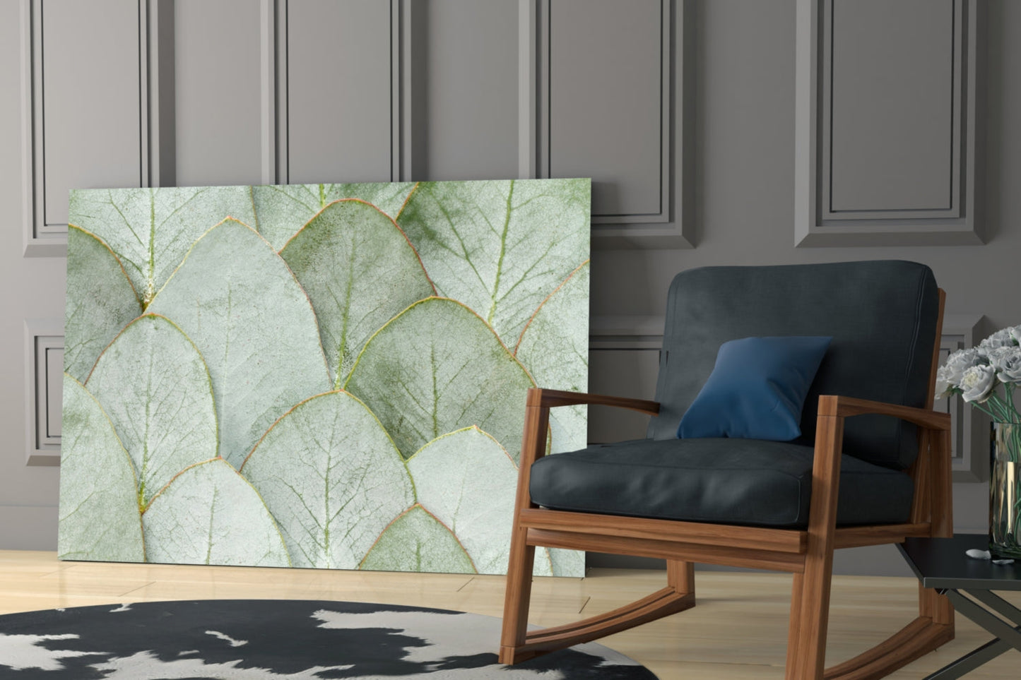 Layered Botanical Leaves – Glass Wall Art