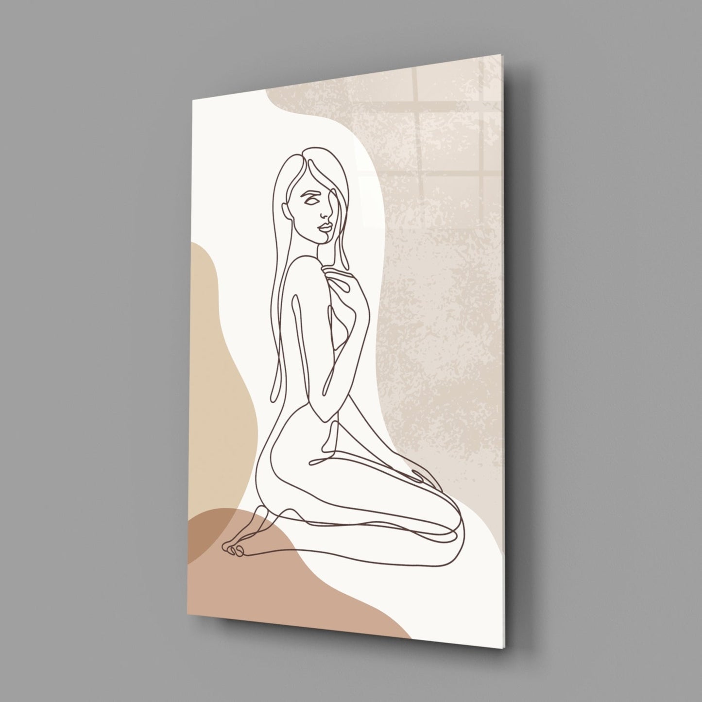 Soft Contour Muse – Glass Wall Art