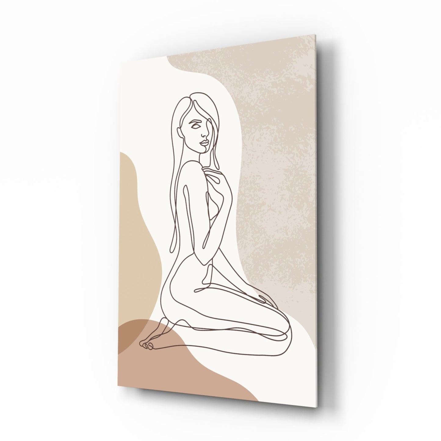 Soft Contour Muse – Glass Wall Art