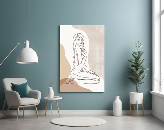 Soft Contour Muse – Glass Wall Art