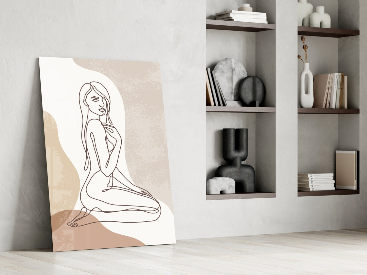 Soft Contour Muse – Glass Wall Art