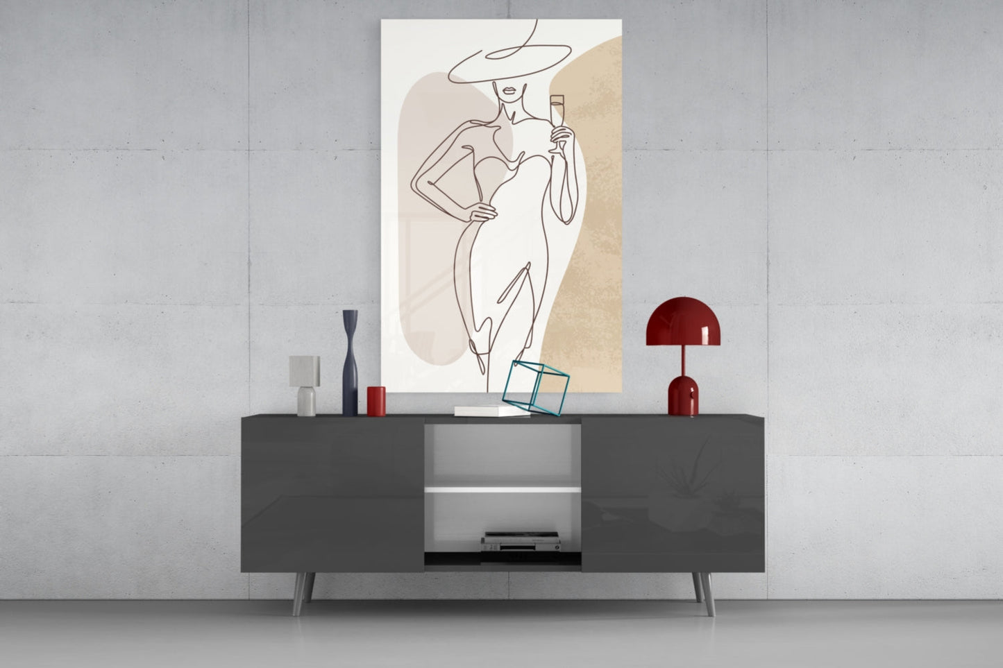 Champagne Terrace Muse – Glass Wall Art