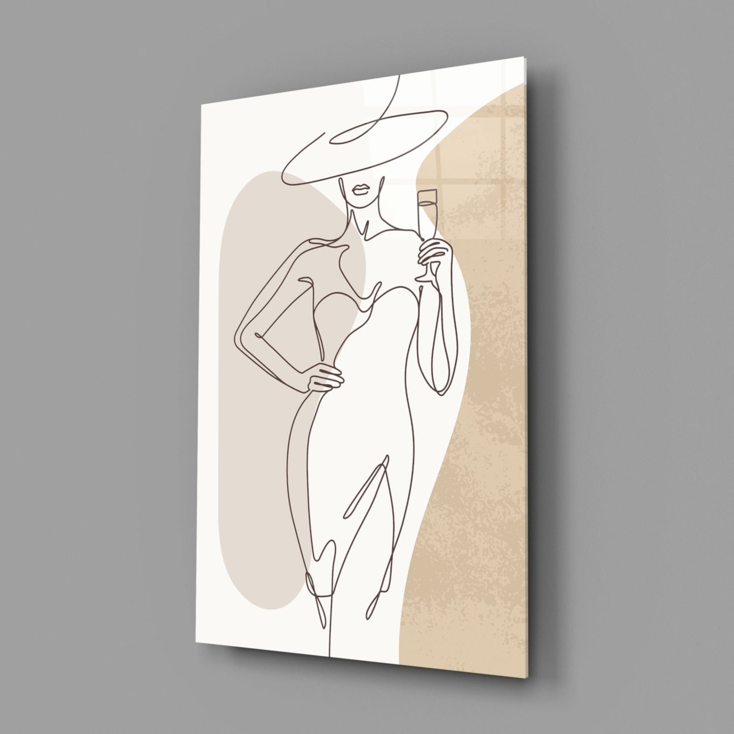 Champagne Terrace Muse – Glass Wall Art
