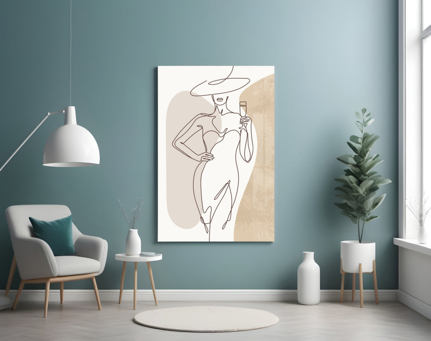 Champagne Terrace Muse – Glass Wall Art