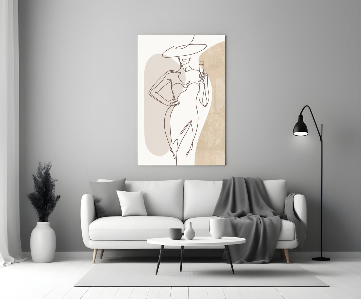 Champagne Terrace Muse – Glass Wall Art