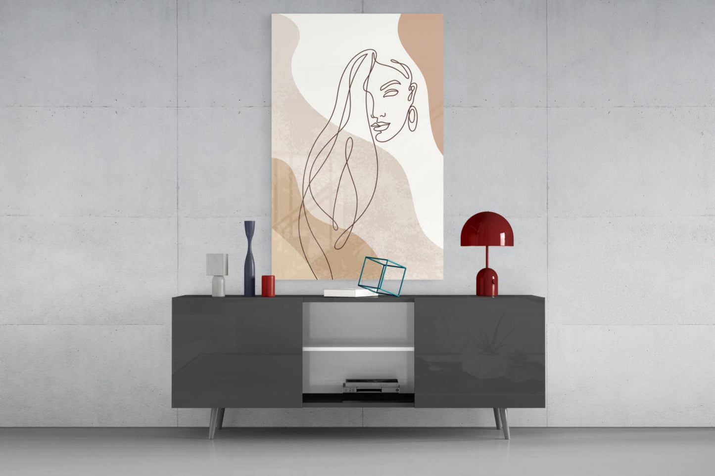 Clay‑Tone Muse – Glass Wall Art
