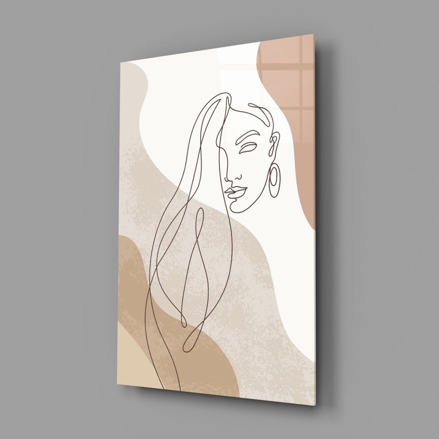 Clay‑Tone Muse – Glass Wall Art