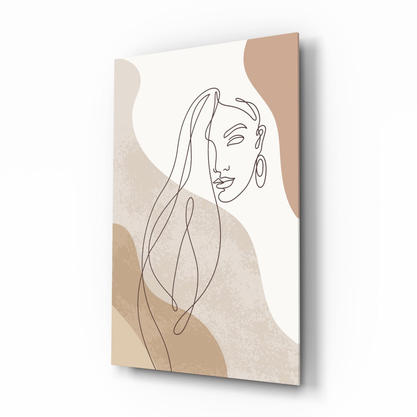 Clay‑Tone Muse – Glass Wall Art