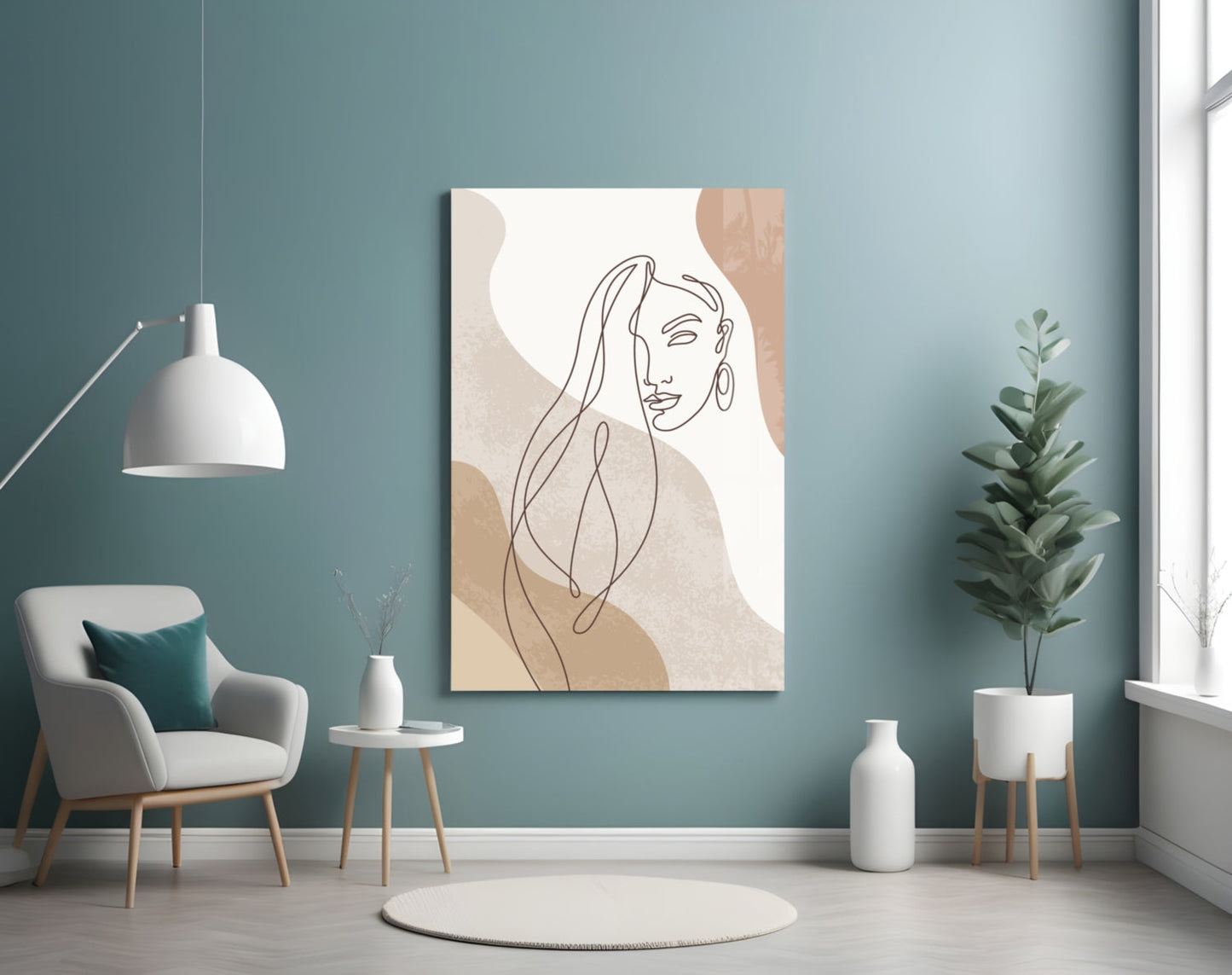 Clay‑Tone Muse – Glass Wall Art