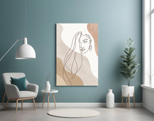 Clay‑Tone Muse – Glass Wall Art