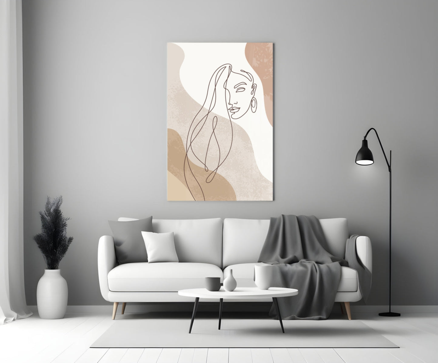 Clay‑Tone Muse – Glass Wall Art