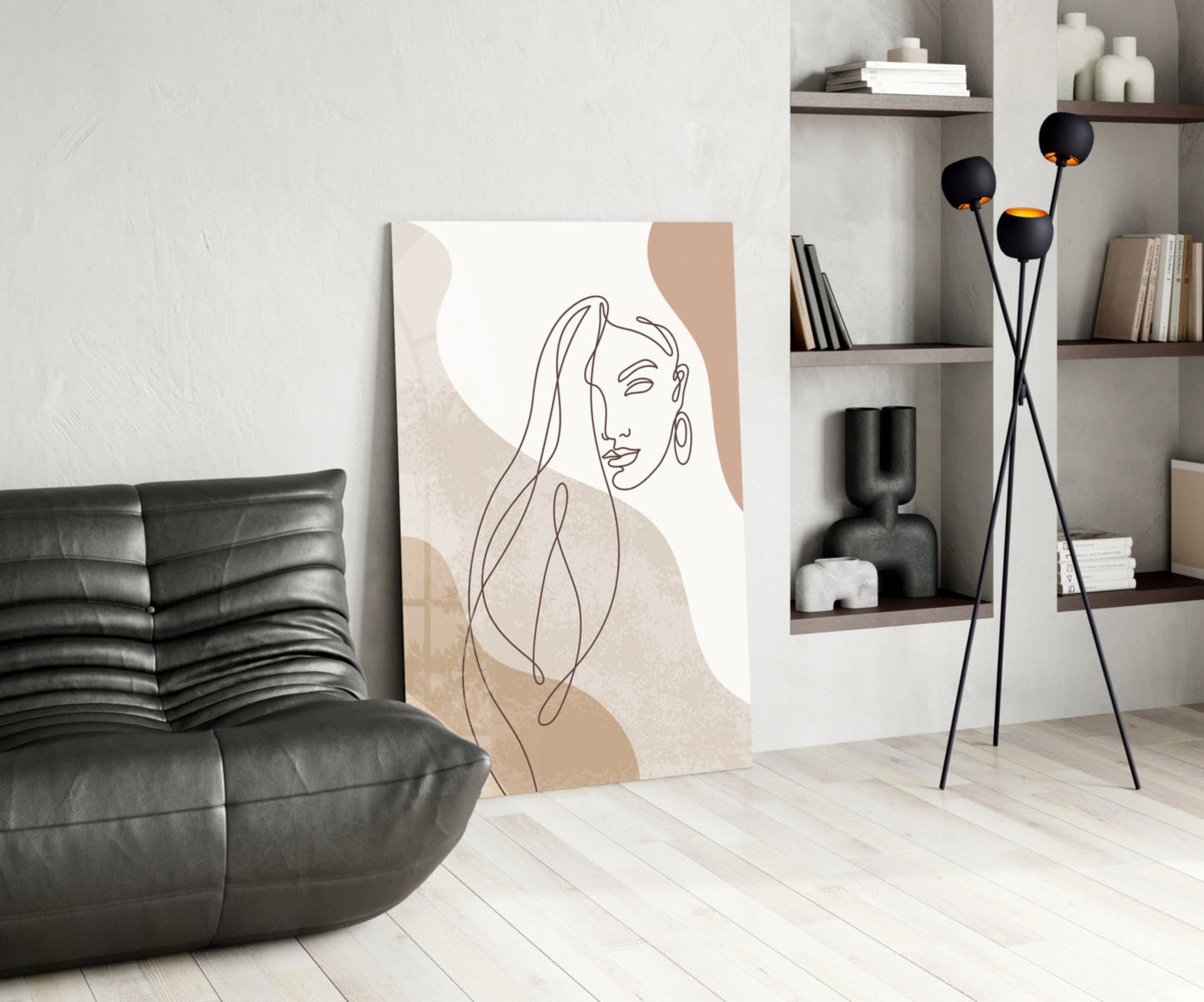 Clay‑Tone Muse – Glass Wall Art